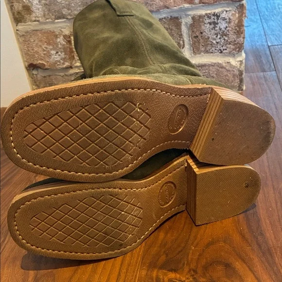 Frye Campus Riding Boot - Olive Suede Riding Boots - Picture 6 of 9